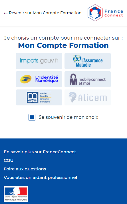 Créer son compte formation